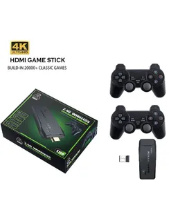 Consola de Juego Retro, Palanca de Juego Retro, Palanca de Juego de TV Plug & Play con 20000+ Juegos Integrados, Palanca de Juego de TV 4K HDMI, Controladores Duales (64G)