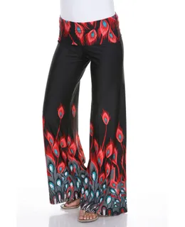 Pantalones Palazzo de Pavo Impreso para Mujer