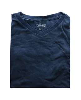 Camiseta de Manga Corta de Cuello en V de Bambú - Azul Bermeja por Cariloha para Hombre - 1 Pieza (M)