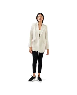 Blazer de Mujer Belle & Bloom Love & Mercy a Rayas en Beige