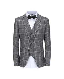 Suit de Tres Piezas Glen Plaid Slim Fit para Hombre Braveman