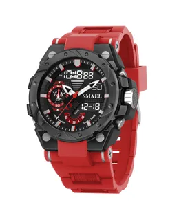 Reloj Deportivo Electrónico SMAEL Gradiente Deslumbrante para Hombre-8060- Rojo
