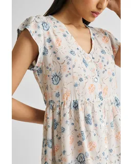 Vestido Corto de Manga Cap en Florales
