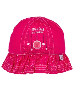 Sombrero de Bebé para Niñas, Sombrero de Algodón Impreso 'Es una Niña' Granate, Sombrero Rosa para Bebé, 0-18 Meses