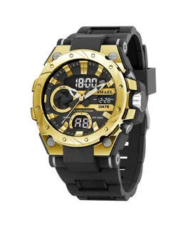 Reloj Deportivo Electrónico SMAEL Deslumbrante Gradiente para Hombre - 8029 - Oro Dorado