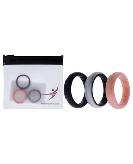 Conjunto de Anillos de Boda de Silicona BR Sólido - Mármol por ROQ para Mujeres - 3 x 4 mm