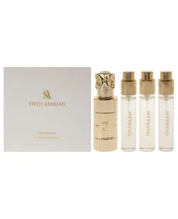 Gharaam por Swiss Arabian para Unisex - 4 Pc Mini Set de Regalo 3 x 10ml Perfume Spray, 1 Caja Metálica