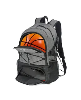 Bolsa de Fútbol - Mochila de Fútbol y Mochila para Fútbol, Voleibol y Baloncesto, con Compartimento para Balones y Paquete de Entrenamiento 17.7*12.6* 32L GRIS