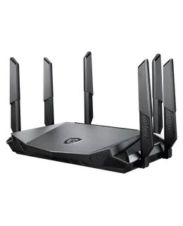 Router de Juegos MSI Radix AX6600 WiFi 6 Tri-Band, AI QoS, Procesador Cuádruple de 1.8GHz, MU-MIMO, Tri Band Gigabit Inalámbrico, 8-Stream, Router de Alta Velocidad de Longo Alcance para Juegos