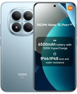 XIAOMI Redmi Note 15 Pro+ Plus 5G Ai (256GB + 12GB) NFC 6.83" 120Hz 200MP Ultra Cámara Modelo 2510ERA8BG Desbloqueado Dual Sim Liberado (Azul Glaciar)