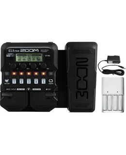 Procesador de Efectos Multi G1X Four para Guitarra con Pedal de Expresión Integrado + Fuente de Alimentación Pig Hog PP9V Pig Power 9V DC 1000ma + Batería y Cargador