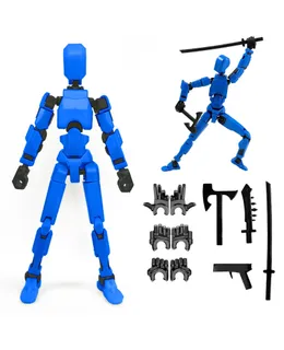 Figura de Acción Titan 13, Figura de Acción Robot Afortunado 13, Figuras de Acción Multi Articuladas 3D Impresas Divertidas, Decoraciones de Escritorio Figuras de Acción Nova 13 Regalos de Juegos para Niños Adultos (Azul)