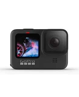 GoPro HERO9 Black - Cámara de acción resistente al agua con pantalla LCD frontal y pantalla táctil trasera, Video Ultra HD 5K, Fotos de 20MP, Transmisión en vivo 1080p, Webcam, Estabilización-(Reacondicionado)