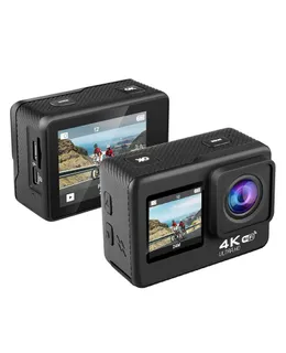 Cámara deportiva 4K impermeable HD de pantalla dual wifi con control remoto para exteriores