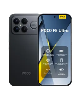 XIAOMI Poco F8 Ultra 5G Ai (Compatible with Tmobile Mint Tello & Global) (256GB + 12GB) Ai 2K 6.9" Bose Sound 50MP Gamers Phone NFC Dual sim Unlocked Model 2510DPC44G (Black)