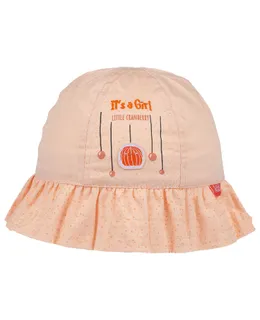 Sombrero de Cubo para Bebés, Sombrero de Algodón Impreso de Grana para Niñas, Sombrero Rosa para Bebés, 0-18 Meses