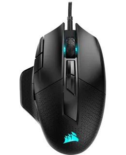CORSAIR - Nightsword RGB Ajustable FPS/MOBA Mouse Óptico Cableado con Pesos Ajustables - Negro-CH-9306011-NA