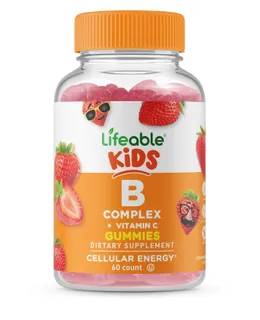 Complejo de Vitamina B Lifeable® 5,000 mcg con Vitamina C para Gomitas para Niños - Energía - 60 Gomitas