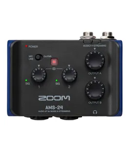 Interfaz de audio USB Zoom AMS-24 2x4 para música y transmisión