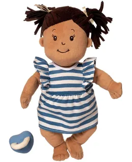 Muñeca Bebé Manhattan Toy Baby Stella Beige con Pelo Marrón 15" Suave Primera Muñeca Bebé
