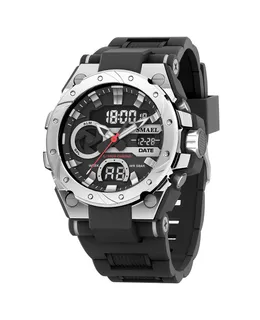 Reloj Deportivo Electrónico SMAEL Gradiente Deslumbrante para Hombre Reloj Luminoso Impermeable-8029-plata