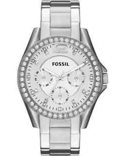 Reloj Fossil Riley para mujer con acentos de cristal y banda de acero inoxidable ES3202 RILEY LADIES