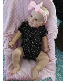 Muñeca Bebé Reborn de 50cm de Simulación de Silicona con Ojos Azules Detallados y Juguetes de Niños