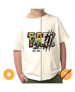 Camiseta de Manga Corta para Hombre - Rex- Beige por DelSol para Hombre - 1 Pieza (4T)