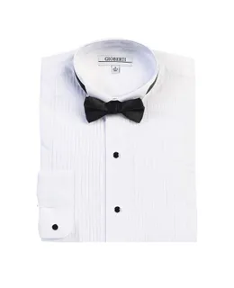 Camisa de esmoquin de punta de ala Gioberti para hombre con pajarita
