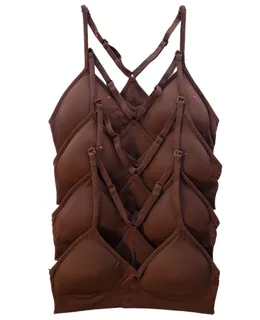 4 Paquete Sujetador Deportivo Racerback V Cuello para Mujeres