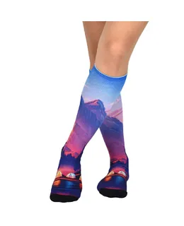 Calcetines de Patron de Camping de Valle para Sierra Unisex Eco-Amigables de CoolMax