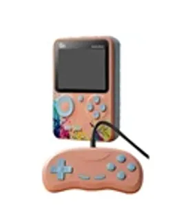Consola de juegos portátil G5 con pantalla a color clásica de 500 en 1, consola de juegos portátil con 500 juegos clásicos, batería recargable de 1020mAh, rosa (doble)