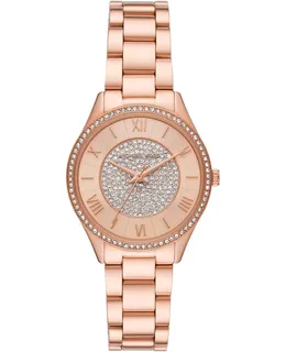 Reloj de mujer Michael Kors Lauryn, pulsera de acero inoxidable en tono rosa dorado