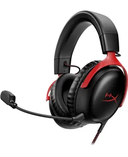 HyperX - Cloud III Headset Gaming Cableado para PC, PS5, PS4, Xbox Series X|S, Xbox One, Nintendo Switch y Móvil - Negro/Rojo-727A9AA