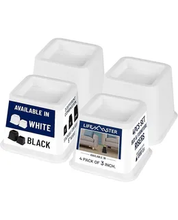 Juego de Elevadores de Muebles - 4 Piezas Diseño Antideslizante Eleva los Pies de Muebles se Adapta a Cama, Silla, Mesa, Sof¡, Escritorio y Sof¡s - Blanco