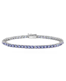 Brazalete de Tenis de Tanzanita de Corte Redondo