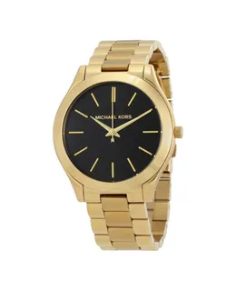 Reloj Michael Kors Mujer | Colección Clásico | Modelo MK3478 | Caja Redonda | Ø 42mm Acero Inoxidable | Cierre Desplegable | Movimiento Cuarzo | Dial Negro | Cristal Mineral | Correa Acero Inoxidable Dorado | 50m / 5 ATM | Línea Clásico