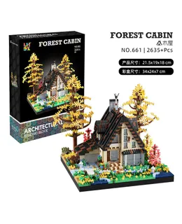 Kit de Construcción de Casa de Madera de Regalo de Navidad 2635 Piezas Bonsai Árbol de Construcción Conjuntos-Negro