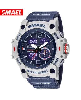 Reloj SMAEL 8007 para Hombres Deportivos Multifuncional Impermeable con Correa Transparente Electrónica