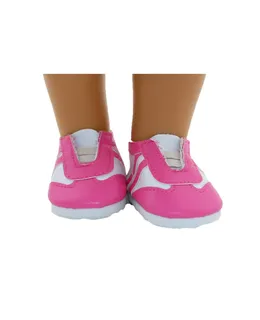 Ropa de Muñeca de Moda Americana 18" Zapatillas Blancas/Rosas