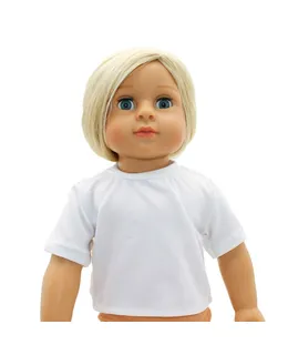 Ropa de Muñeca de 18 Pulgadas Camisa de Manga Corta Blanca