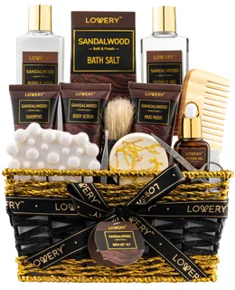 Kit de Regalo para Hombre - 14 Piezas Kit de Baño de Sándalo - Kit de Autocuidado Personal