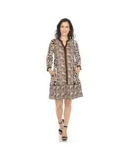 Vestido de Deslizamiento de Impresión de Leopardo para Mujer