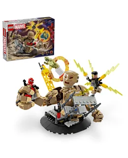 Juego de juguetes de construcción LEGO Marvel Spider-Man vs. Sandman: Final Battle con figura de Spider-Man