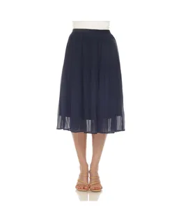 falda midi plegada de gasa para mujer