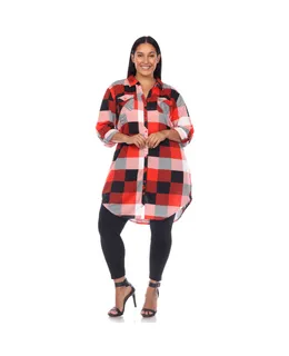 Camiseta Túnica de Cuadros de Talla Plus