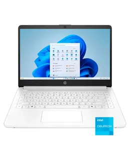 Portátil HP de 14 pulgadas con procesador Intel Celeron N4500, 4GB RAM, 64GB eMMC Storage, Windows 11 Home en S Mode, Wi-Fi 6, Bluetooth 5.4, Pantalla HD, Microsoft 365 y hasta 12 horas de duración de la batería – Blanco Nieve