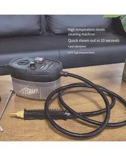 Limpiador de Vapor Portátil de Alta Presión de 2500W con Tanque de Agua de 1.2L y 3 Cepillos, Esterilizador de Alta Temperatura para Uso en Hogar, Muebles de Cocina, Baño, Coche