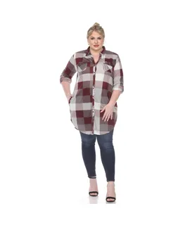 Camisa Túnica de Talla Grande a Cuadros