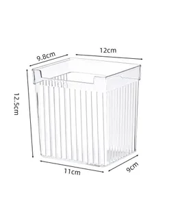 Organizador de huevo y frutas y verduras para refrigerador, contenedor de almacenamiento automático rodante, organizador de gran capacidad para huevos, frutas y verduras con tapa, dispensador de huevos de plástico transparente, bandeja y cubo - Organizador lateral para refrigerador de color blanco transparente